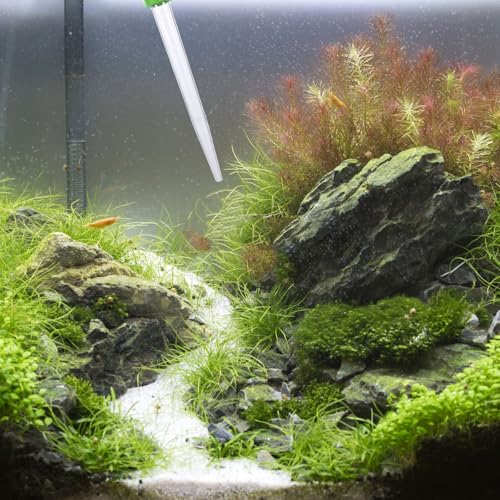 COHEALI Manual Fish Tank Water Changer Dropper for Small Aquariums, Acrylic Compact Design Waste Removal Tool, Suitable for Gravel Cleaning and Fish Feeding Tubes