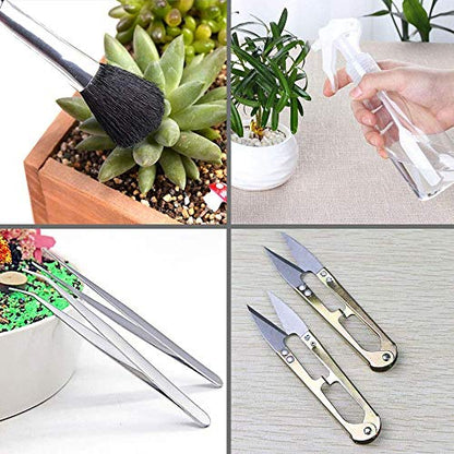 SONGZIMING 15 Pcs Succulent Plant Tools Set | Mini Garden Planting Watering Tool Kit for Succulent Miniature Gardening Plant Care