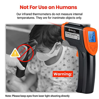 Etekcity Infrared Thermometer Laser Temperature Gun, -58°F~1130°F, Orange | Cooking, Pizza Oven, BBQ, Meat, Kitchen, Reptile, HVAC, Adjustable Emissivity, MAX Display, High Temperature - color: Blaze Orange, style: Advanced