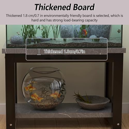 Multifunctional 2-Layer Fish Tank Stand, Easy Assembly Aquarium Rack, Stylish Floor-Standing Terrarium for Home/Office, White, 60x40cm (23.6x15.7in),White,60x40cm/23.6x15.7in