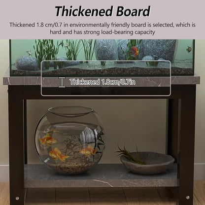 Multifunctional 2-Layer Fish Tank Stand, Easy Assembly Aquarium Rack, Stylish Floor-Standing Terrarium for Home/Office, White, 60x40cm (23.6x15.7in),White,60x40cm/23.6x15.7in