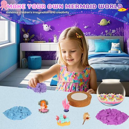 Mermaid Terrarium Crafts Kit for Kids: LED Night Light-Up DIY Toys with Remote – Fun Birthday Gifts for Girls Ages 5 6 7 8 9 10 Years Old – Creative Arts & Crafts Activity Set - style: Mermaid