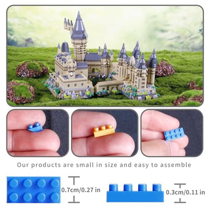 3000+PCS Micro Mini Hog Magic Castle Building Blocks Toys set with tweezers | Creative Ideals HC Tower Building Bricks Set,High difficulty, long assembly time,incompatible,Present for 14+ Kids or Adults - style: HC Castle