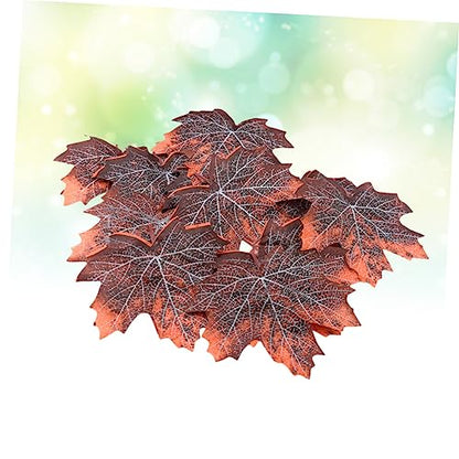 Abaodam 12pcs Maple Leaf Litter for Reptile Habitat Reusable Pet Cage Decor for Snakes Lizards Frogs Terrarium Accessories
