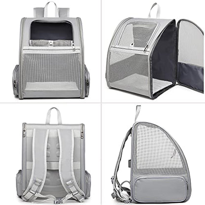 Texsens Innovative Traveler Bubble Backpack Pet Carriers for Cats and Dogs - color: Light Grey