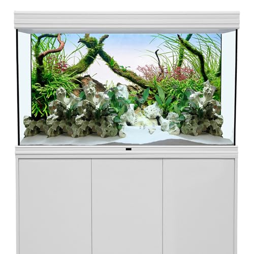YongFoto Fish Tank Background 24x12 inch Aquarium Background River Bed Waterweeds Moss Lake Aquatic Plant Undersea Tree Branch Backdrop Reptile Habitat Terrarium Background - color: Green-5, size: 24x12in/60x30cm