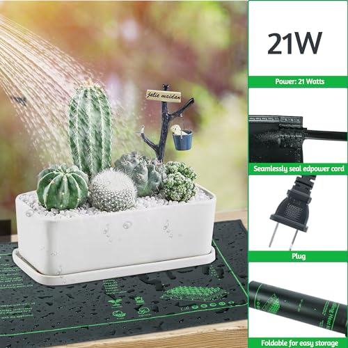 LOCONHA Seedling Heat Mat for Seed Starting, 10" x 20.75" Waterproof | Heating Pad for Indoor Plants Germination (Black 1 Pack) - color: Black 1 Pack
