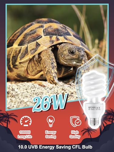 Heat Lamp Combo, 100W UVA Daylight & 26W Desert 10.0 UVB Light | Energy Saving UVB Bulb, Infrared Basking Light, For Bearded Dragon, Turtle and Lizard, Reptile Heat Lamp Bulb