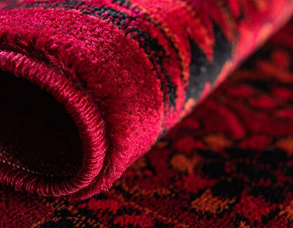 Unique Loom Tekke Collection Area Rug - Sheibani (2' x 6' 1" Runner, Red/ Black) - size: 2' x 6'1" (Runner)