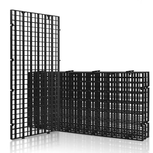 LINLAN 4 Pieces 5.9x11.8in (15X30cm) Aquarium Grid Plastic, Fish Tank Divider, Egg Crate for DIY Filtration and Bottom Protection in Aquascaping - size: S 4Pcs