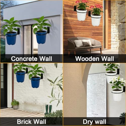 6 Pack 6 Inch Plant Pot Holder Ring, Metal Plant Holder Brackets Rings with 12 Screws & 12 Bolts, Potted Planter Brackets for Wall Indoor Outdoor Garden, Patio - size: 6 Inch
