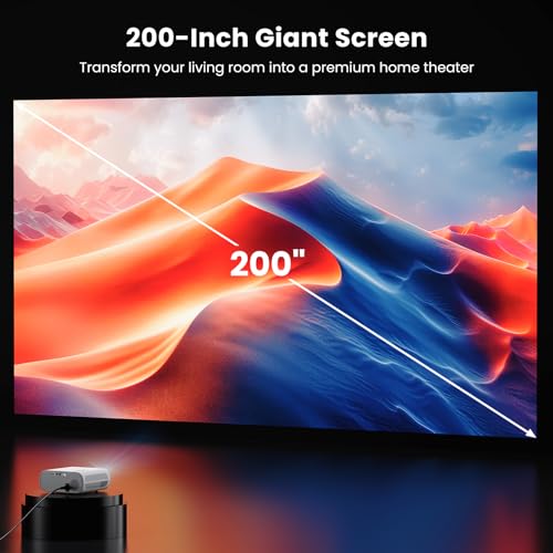 Official Licensed Smart Mini Projector with Wifi and Bluetooth | 1500ANSI, 4K Support, Compatible with Netflix, 10K+ Apps, Electric Focus, Outdoor/Indoor Movie, Home Theater, HDMI/USB for PC - style: Netflix System
