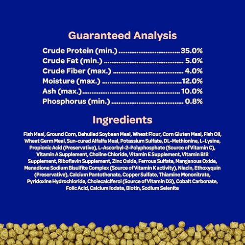 Kaytee Koi’s Choice Floating Fish Food for Koi, Goldfish & Pond Fish | Supports growth. Fish food pellets for all seasons. 35% protein, fish meal first, highly digestible koi food - size: 25 Pound (Pack of 1)