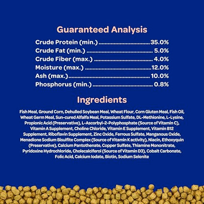 Kaytee Koi’s Choice Floating Fish Food for Koi, Goldfish & Pond Fish | Supports growth. Fish food pellets for all seasons. 35% protein, fish meal first, highly digestible koi food - size: 25 Pound (Pack of 1)