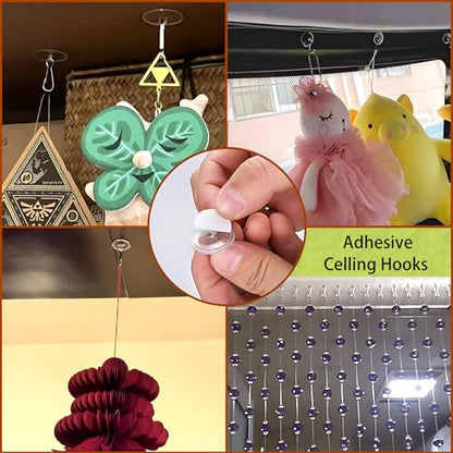 Stained Glass Hanging Chain Kit, 9 Black Metal Chains & 8 Hooks | Multi-Length Hanging Hardware for Stained Glass Panels, Suncatchers, Picture, Wood Signs, Plant Hangers & DIY Home Decor