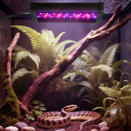 HNRLOY Reptile UVB LED Light Full Spectrum,18W UVA/UVB LED Reptile Light for Bearded Dragons,Chameleons, Turtles,Lizards,Geckos,Snakes, Adjustable Timer, Dimmable Reptile Lamp with 3 Lighting Modes - size: 9.9Inch