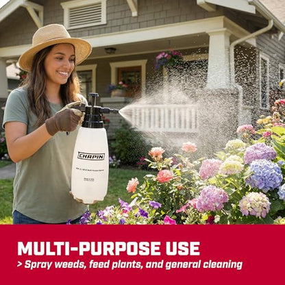 Chapin 68oz Pump Sprayer, Anti-Clog for Easy Application | Thumb-trigger lock and ergonomic grip; reduces hand fatigue during lawn, garden and household spraying tasks - size: 68 ounces