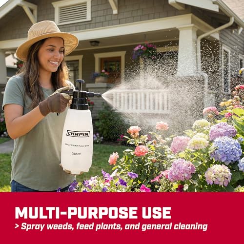Chapin 68oz Pump Sprayer, Anti-Clog for Easy Application | Thumb-trigger lock and ergonomic grip; reduces hand fatigue during lawn, garden and household spraying tasks - size: 68 ounces