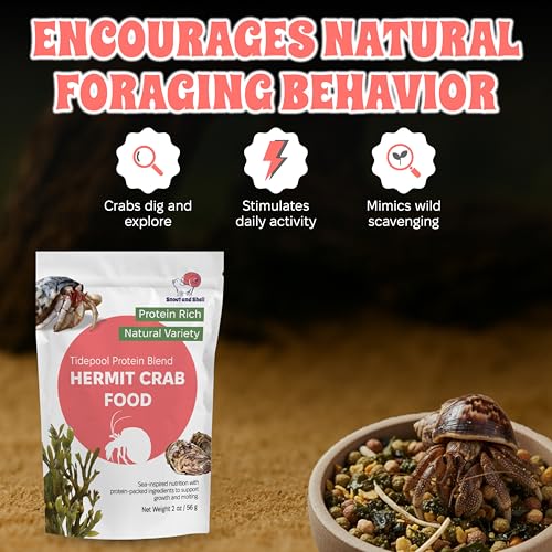 Snout and Shell Tidepool Protein Blend Hermit Crab Food – High Protein, Natural Sea-Inspired Variety, Supports Growth & Molting – 2 oz / 56 g