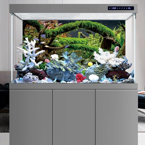 AWERT 36x20 inches Aquarium Background Branches Terrarium Background Aquatic Plant River Bed & Lake Fish Tank Background Vinyl Background - size: 36x20in/90x50cm