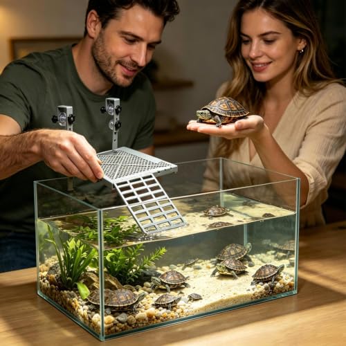 Turtle Dock | Turtle Basking Plàtform Clip On Elevated Feeding Tray | Gallon Tank Floating Turtle Dock for Indoor Outdoor Aquarium Terrarium Habitat Cage Reptile Tortoise Snake Frog