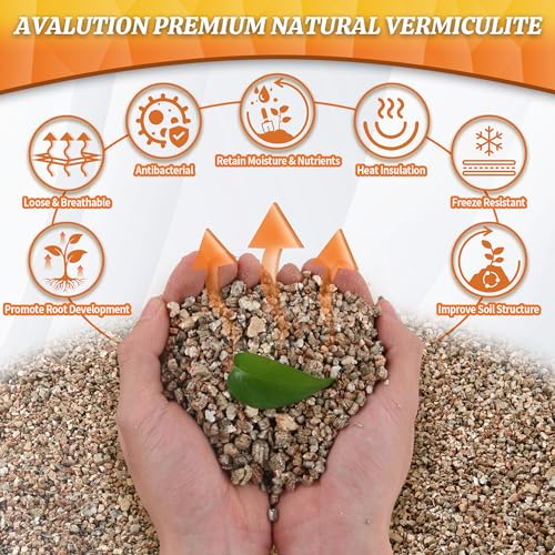 AVALUTION 18QT Vermiculite - Organic Vermiculite for Plants Horticultural Coarse Vermiculite Natural Soil Additive for Potted Plants Gardening Mushrooms Seed Starting - color: Vermiculite, size: 18QT