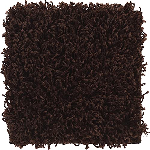 Unique Loom Solid Shag Collection Area Rug (1' Square, Chocolate Brown) - color: Chocolate Brown, size: 1' x 1' (Square)