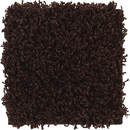 Unique Loom Solid Shag Collection Area Rug (1' Square, Chocolate Brown) - color: Chocolate Brown, size: 1' x 1' (Square)