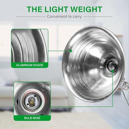 Simple Deluxe Clamp Lamp Light Socket with 8.5 Inch Aluminum Reflector, Suit for Max 150 Watt Lamp (No Bulb Included) with 18/2-Gauge 6 Feet Cord, 6-Pack - size: 8.5 Inch (150 Watts), style: 6-Pack