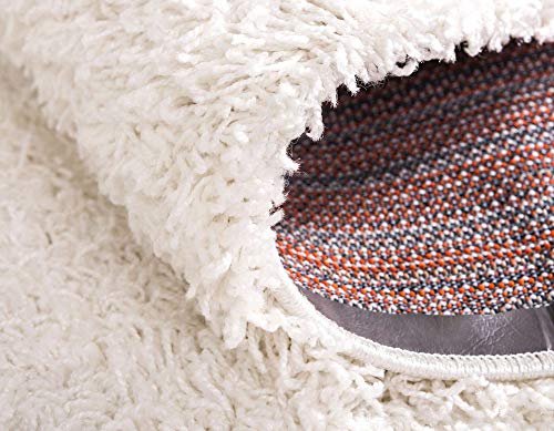 Unique Loom Solid Shag Collection Area Rug (2' 2" x 3' 1" Rectangle Snow White) - color: Snow White, size: 2'2" x 3'1" (Rectangular)