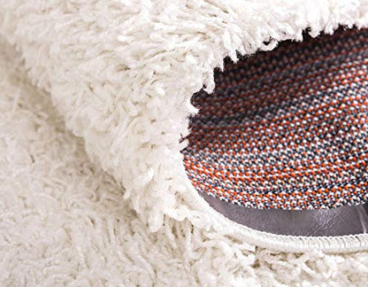 Unique Loom Solid Shag Collection Area Rug (2' 2" x 3' 1" Rectangle Snow White) - color: Snow White, size: 2'2" x 3'1" (Rectangular)