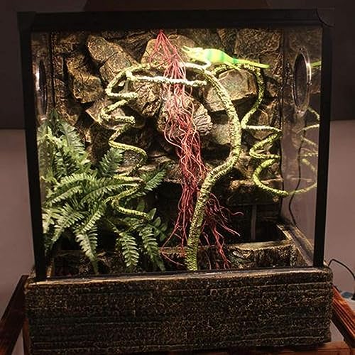 Flexible Bend-A-Branch Reptile Vines，Terrarium Decor,Long Jungle Climber Vines Habitat Decor for Chameleon Climbing Lizards Snakes and More Small Animals