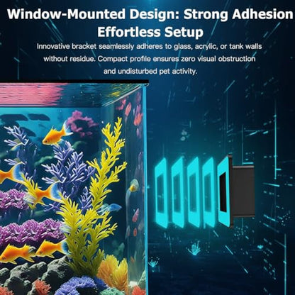 Fish Tank Camera, 2K HD for Aquarium & Reptile Terrarium, 140° Wide-Angle with Anti-Glare, Night Vision, WiFi Pet Camera with AI Motion Detection, 2-Way Audio, 24/7 Cloud/SD Recording (Black)