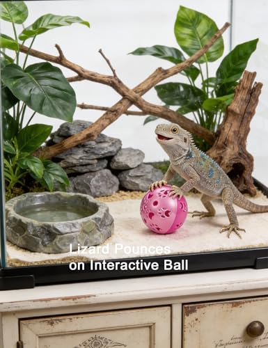 10-Pack Bearded Dragon Toy Balls, Non-Toxic PP, Bell Enrichment | Mealworm Stuffing Method, Hunting Instinct Activation, Boredom Reduction