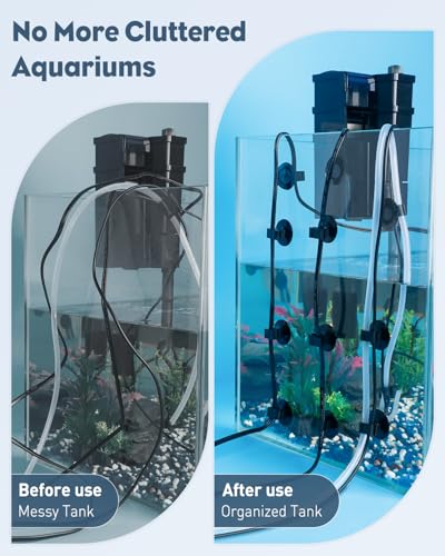 Pawfly 30 Pack Aquarium Suction Cups, Fish Tank Suction Cup Clips for Standard 3/16" ID Airline Tubing, Wire & Power Cord, Small Fish Hose Holder, Air Pump Accessories, Black
