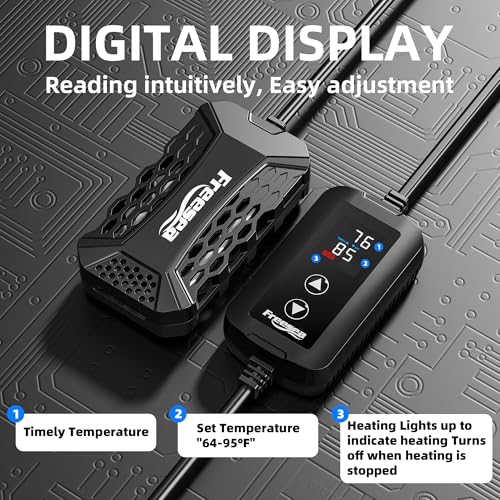 FREESEA Aquarium Fish Tank Heater: 50W Small Submersible Aquarium Heaters with Adjustable Digital LED Controller Leaving Water Automatic Stop Heating for 5-10 Gallon Betta Turtle Freshwater Saltwater - size: 50W(5-15gallon)