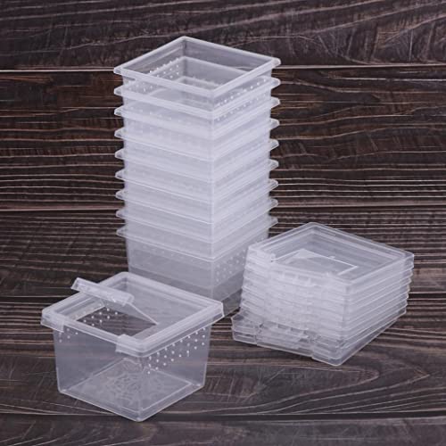 Baoblaze Transparent Breeding Box for //Reptile, Small Cage Hatching Container, Food Storage Viewing .6x2.6x1.7inch, 30Pcs