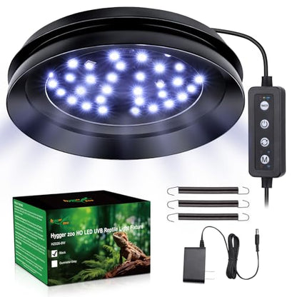UVB Light for Reptiles with Dimming, LED UVB Light Bulb Fixture for Bearded Dragon Gecko Lizard Turtle Snake, Adjustable Brightness UVA UVB Lamp for Tropical & Desert Reptile Tank Accessories 8W Black - size: 8W-Balck