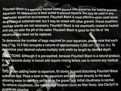 Seachem Flourite Black Clay Gravel - Stable Porous Natural Planted Aquarium Substrate 15.4 lbs - size: 15.4 lbs