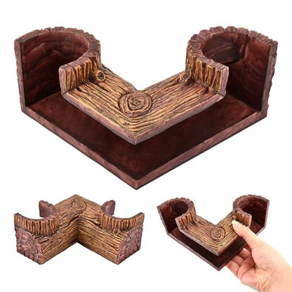 Aquarium Cave, Natural-Looking Wood-Like Fish Tank Cave for Corners, 5.1” x 2” x 2.6” Tunnel Cave & Hideout for Aquarium Guppy, Corydoras Catfish, Bettas Hide
