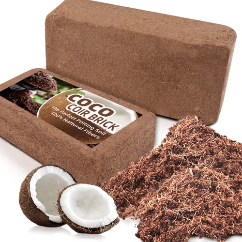 Coco Coir Brick for Plants, 2 Packs 100% Natural Organic Compressed Coconut Coir Fiber with Low EC & PH Balance, High Nutrition Coconut Soil Coco Fiber for Planting, Herbs - color: 2pack