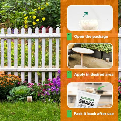 LEBMP Snake Repellent for Yard, Snake Away Repellent for Outdoors, Pet Safe Snakes Repellant, Garden Snake Deterrent, Keep Snakes Out of Backyard, Garage, House-8 Pouches - size: 1.2 Ounce (Pack of 8)