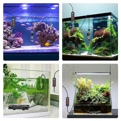 AQQA Small Aquarium Heater,Submersible Fish Tank Heater Adjustable Temperature,Mini Short Dual-use Fish Heater with LED Digital Display Thermostat,Saltwater Freshwater 200W - size: 200W（for 20-40 gal)