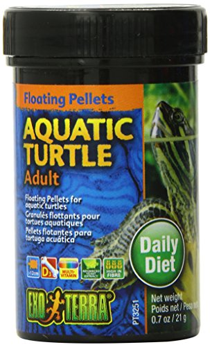 Exo Terra Adult Aquatic Turtle Food, Floating Pellets for Reptiles, 0.7 Oz., PT3251 - size: 0.7 Ounce (Pack of 1)