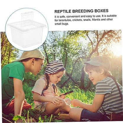Mikikit 20PCS Reptile Breeding Box for Tarantula Lizard Gecko Scorpion and Insect Sturdy Plastic Feeding Container Ventilation for Small Reptiles and Pets