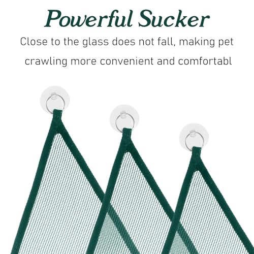 2Pcs Reptile Hammock - Breathable Mesh Bearded Dragon Hammock | Lizard Tank Accessories Triangle Geckos Hammocks for Bearded Dragons Snakes Axolotls(Green)