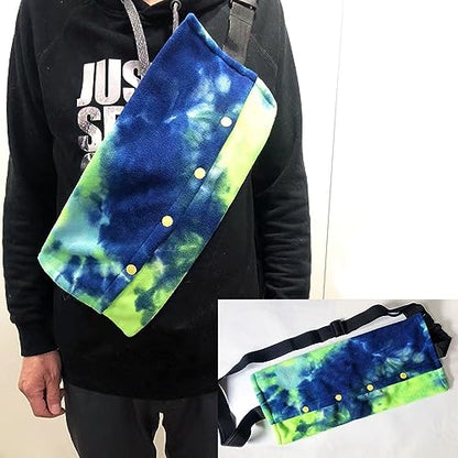 Reptile Sling Carrier, Soft Warm Bearded Dragon Lizard Pouch with Adjustable Strap, Blue Green, for Leopard Gecko Hamster Small Animals - color: Blue Green