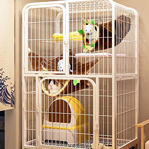 LEFTSTARER Ferret Rat Hammock Bed - Guinea Pig Tunnel Hideout Cage Accessories Toy for Hamster Sugar Glider Chinchilla (3.Bunkbed Hammock) - color: 3.Hammock