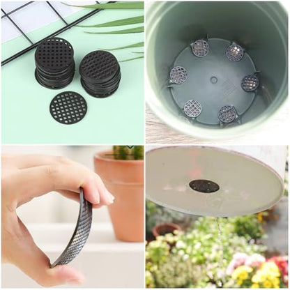 200 Pack Plant Pots Hole Mesh Pad Plastic Flower Pots Drainage Hole Cover Screen Filter for Flower Planters Boxes Ceramic Succulent Planter Terracotta Clay Pot Bonsai Outlet Training Pot