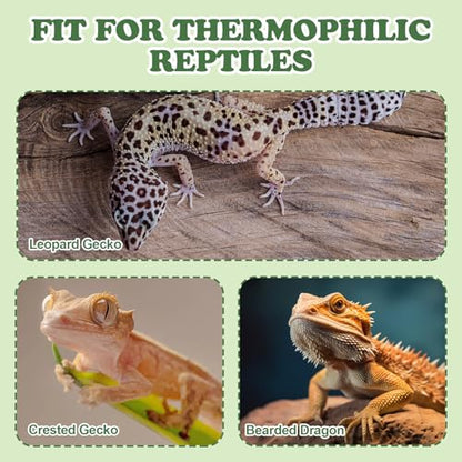 3 in 1 Reptile Basking Platform for Bearded Dragon, Leopard Gecko | Round Reptile Hides and Caves, with Heat Absorbing Slate Rock, 3.5×3.5×2.2 Inch